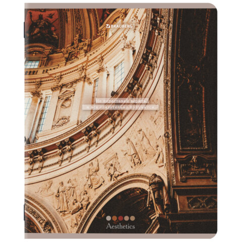 Тетради ДЭК А5 48 л. КОМПЛЕКТ 5 шт. BRAUBERG скоба, клетка, матовая ламинация, GRACE, 404935