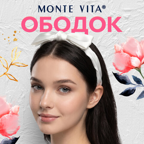 Ободок для волос с бантиком, ширина 1,5 см, белый, MONTE VITA (МОНТЕ ВИТА), 458854