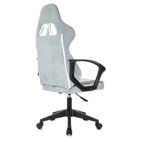 Кресло компьютерное BRABIX "Forcer GM-127", 2 подушки, ткань, серое/светло-голубое, 533214
