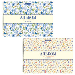 Альбомы для рисования ДЭК, А4, 40 л., КОМПЛЕКТ 2 шт., гребень, рельефный картон, BRAUBERG, 200х290 мм, "Паттерн", 107744