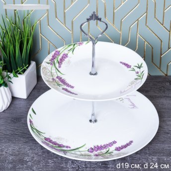 Ваза Фуршетница 2-х ярусная Евро / WG-2/LYGP75/P95 (18142) /уп 12/ Лаванда 730155