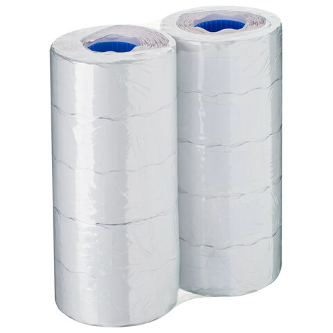 Этикет-лента 26х16 мм, волна, белая, КОМПЛЕКТ 10 рулонов по 1000 этикеток, 117550