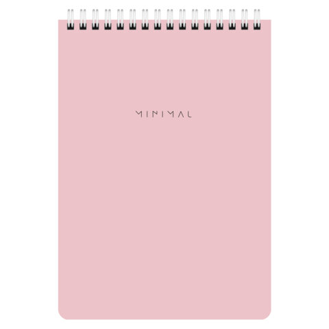 Блокнот А5 146х206 мм, 60 л., гребень, картон, жесткая подложка, клетка, BRAUBERG "Minimal Pastel", 116427