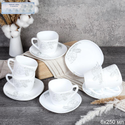 Чайный набор 12 предметов 250 мл квадратная / FXB220/FBD220-6A (7463) /уп 8/