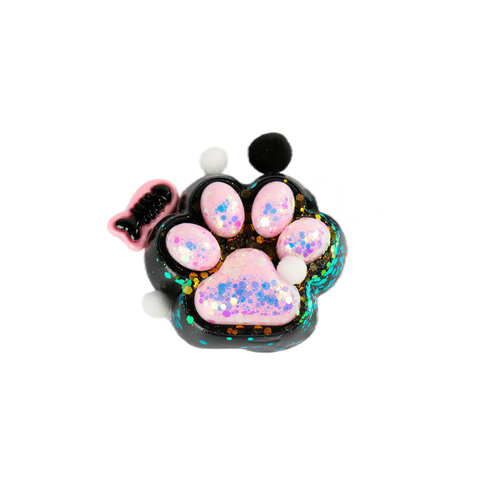 Игрушка-антистресс "КОШАЧЬЯ ЛАПКА С РЫБКОЙ", 7х6 см, черно-розовая, дисплей, JOLLY JOT (ДЖОЛЛИ ДЖОТ), 665773