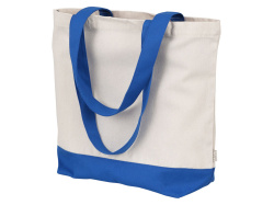 Сумка для шоппинга «Cotton» из переработанного хлопка, 280 г/м2, Цвет натуральный/синий