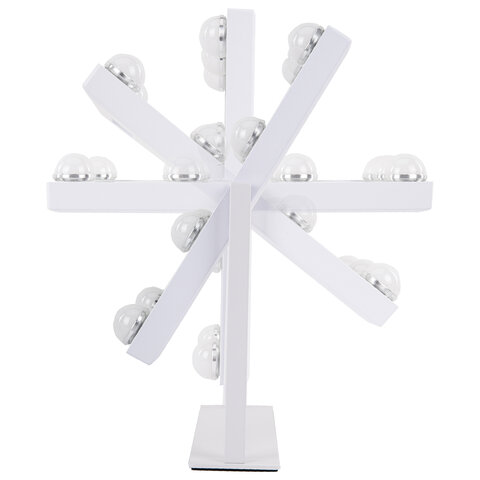 Зеркало для макияжа гримерное с подсветкой, 9 LED-ламп, 3 режима свечения, размер 25х30 см, работа от сети 220 V, цвет белый, BRABIX, 609335