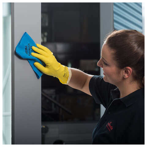 Салфетки VILEDA "МикронКвик" КОМПЛЕКТ 5 шт., микроволокно, синий, 38х40 см, 170635