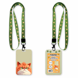 Бейдж вертикальный с 3D печатью "Котик" (85х54 мм), лента 45 см, СЛАЙДЕР, FUNSTER, 238828