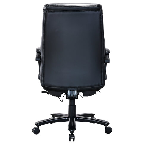 Кресло HAWASAN "Voyager HD-010", НАГРУЗКА до 180 кг, подножка, экокожа, черное, 532971