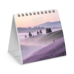 Календарь-домик настольный на гребне, 2026 г., BRAUBERG, 101х101 мм, "Пейзаж", 117276