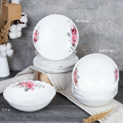 Столовый набор 13 предметов / 13/7578 (2024) GRAY / Розовая композиция
