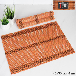 Салфетка для стола Бамбук 30х45 см 4 штуки / BGT-104 /уп 60/ оранжевая