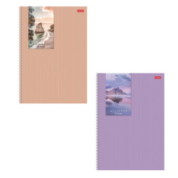 Тетрадь А4 96л. HATBER гребень, клетка, матовая ламинация, Прикосновение к природе (микс), 087981, 96Т4лВ1гр