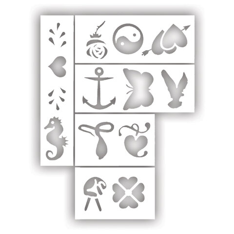 Фломастеры для кожи 4 ЦВЕТА CENTROPEN "Tattoo", + 16 трафаретов, смываемые, 2880/4BL, 628800405