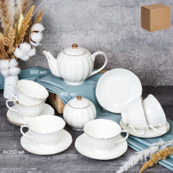 Чайный набор 14 предметов 250 мл на ножке / RS/12-FY-203005 /уп 8/ Отводка золотом П/У