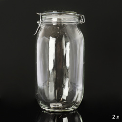 Банка для сыпучих c бугельным замком 2000 мл / YF-1042 /уп 24/