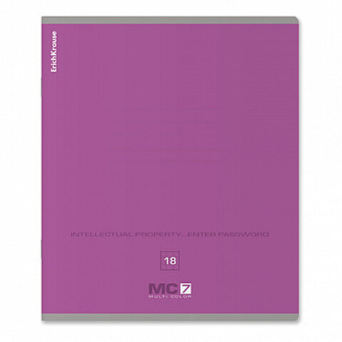 Тетрадь 18 л. ERICH KRAUSE "MC-7", клетка, ассорти MIX-PACK (микс в спайке), 56300
