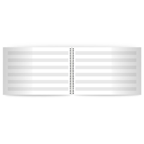 Тетрадь для нот А4, 24 л, обложка мелованный картон, горизонтальная, на гребне, BRAUBERG, "Котики", 404641