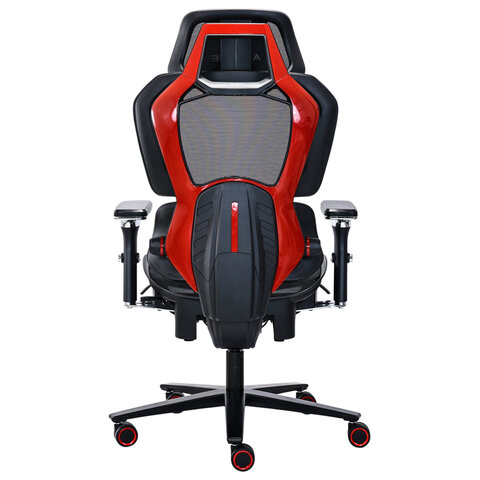 Кресло ATRONE "Optimus ER-707", адаптивный механизм со слайдером, сетка, черный/красный, 532968