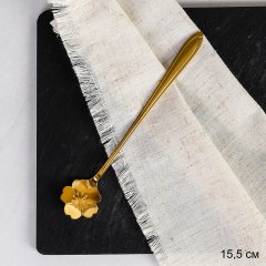 Ложка чайная золото Цветочек / MJ016 /уп 400/