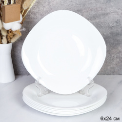 Набор квадратных тарелок 6 штук 240 мм / KWD95 (white) /уп 12/