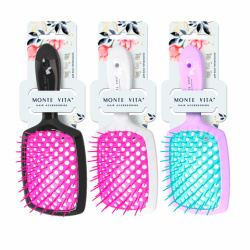 Расческа для волос массажная 20х8,5 см, цвета АССОРТИ MONTE VITA (МОНТЕ ВИТА), 457415
