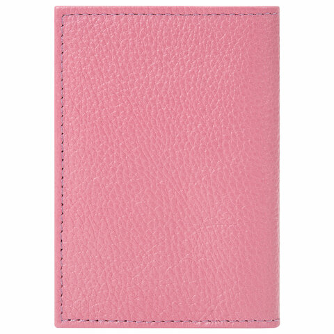 Обложка для паспорта натуральная кожа флоттер, принт "Девушка", цвет пудрово-розовый, BRAUBERG, 238868