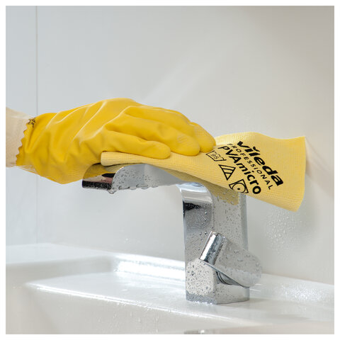 Салфетки VILEDA "ПВАмикро" КОМПЛЕКТ 5шт, искуственная замша, желтый, 35*38см, 143592