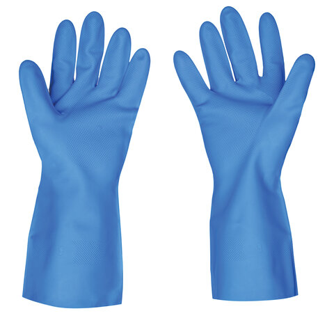 Перчатки нитриловые SCAFFA Практик, КЩС, хлопчатобумажное напыление, р. 11, XXL, сини, 00-01017724