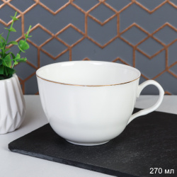Чашка чайная 270 мл / WH/12-FY196002 /уп 8/ Отводка золотом