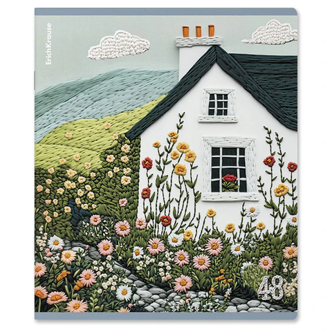Тетрадь А5, 48 л., скоба, клетка, TWIN-лак, ERICH KRAUSE, "Fancy Field" (микс в спайке), 64866