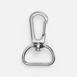 Застежка-карабин Snap hook, M, серебристая (хром), 2,5х4 см