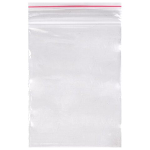 Пакеты ZIP LOCK "зиплок" ПРОЧНЫЕ, комплект 100 шт., 60х80 мм, ПВД, 45 мкм., BRAUBERG, 703077