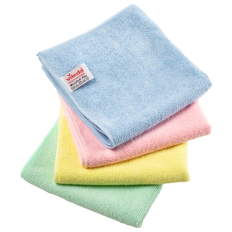 Салфетки VILEDA "МикроТафф Плюс" КОМПЛЕКТ 5шт, микрофибра, красный, 38*38см, 174201