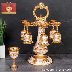 Рюмки на подставке 7 предметов / 78-57-GOLD /уп 30/