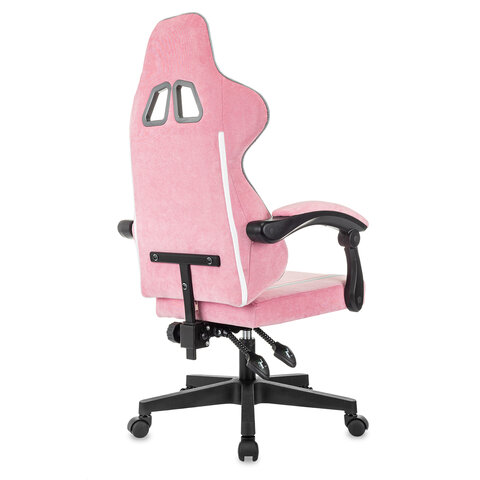 Кресло компьютерное BRABIX "Shooter GM-123", 2 подушки, ткань, розовое/серое, 533213