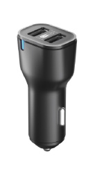 АЗУ USBx2, 2.4A, black, OLMIO