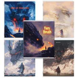 Тетради ДЭК А5 48 л. КОМПЛЕКТ 5 шт. BRAUBERG, скоба, клетка, TWIN-лак, "MAGICAL WORLD", 404947