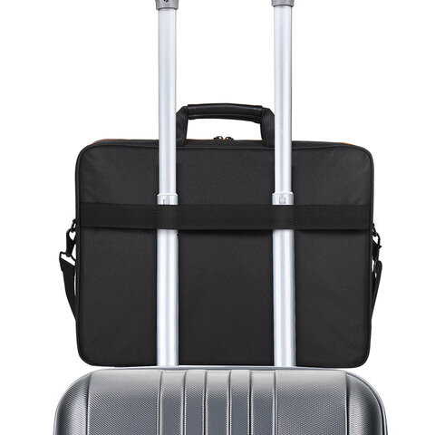 Сумка портфель BRAUBERG OFFICE с отделением для ноутбука 17,3", черная, 34х44х6 см, 270826