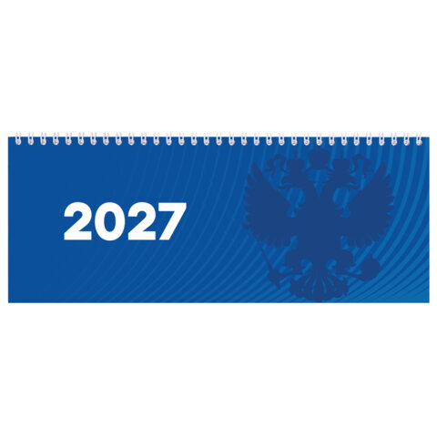 Планинг датированный 2027 285х112 мм, STAFF, гребень, картонная обложка, 64 листа, "Символика РФ", 117853