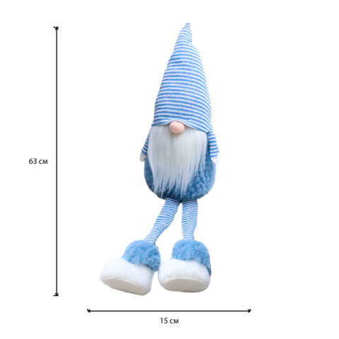 Украшение новогоднее интерьерное, 63 см, "Гном в костюме", полиэстер, пенопласт, ЗОЛОТАЯ СКАЗКА, 592568