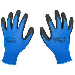 Перчатки нейлоновые SCAFFA "Механик", нитриловое покрытие песочной структуры (облив), размер 9 (L), 5623, 00-00012439