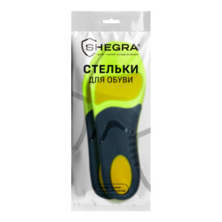 Стельки для кроссовок СПОРТИВНЫЕ КАРКАСНЫЕ, материал PU PRO SPORT, размер RU 38-39 / EU 39-40, с линиями выреза, SHEGRA (ШЕГРА), 700766