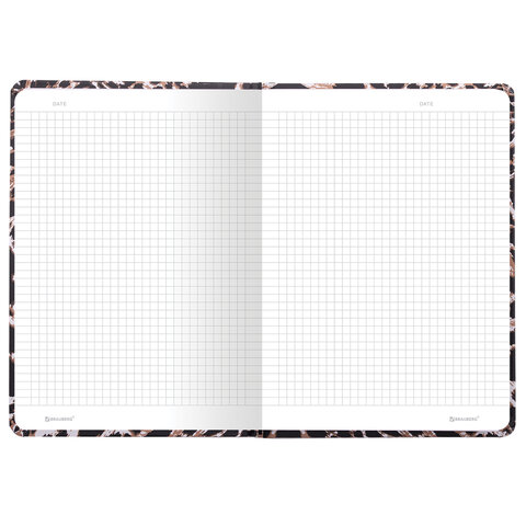 Блокнот с резинкой в клетку 96 л., А5 145х203 мм, твердая обложка, BRAUBERG," Leopard", 115535