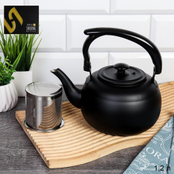 Чайник заварочный 1,2 л с ситечком металл / BG-335 /уп 60/