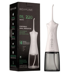 Ирригатор для полости рта REVYLINE RL 220, емкость резервуара 0,3 л, 2 насадки, белый, 7943