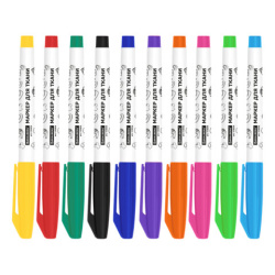 Маркеры для ткани 10 ЦВЕТОВ, TEXTILE MARKER, несмываемые, круглый наконечник 1-3 мм, BRAUBERG, 152656