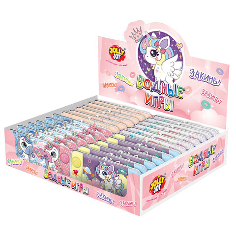 Водная игра ЕДИНОРОЖКИ, 15х7 см, колечки, ассорти, 4 вида, дисплей, JOLLY JOT (ДЖОЛЛИ ДЖОТ), 665997