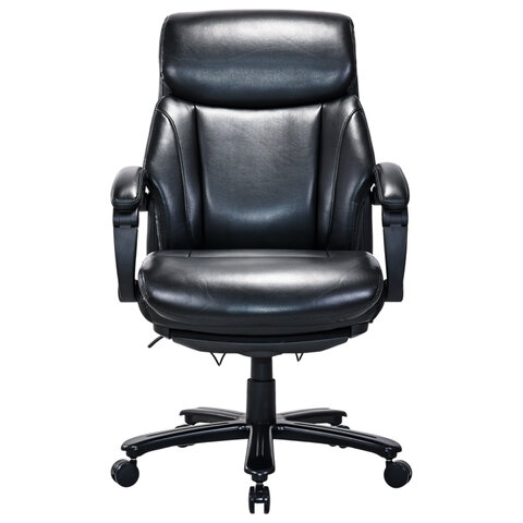 Кресло HAWASAN "Voyager HD-010", НАГРУЗКА до 180 кг, подножка, экокожа, черное, 532971